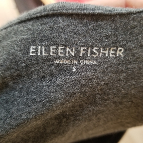 Eileen Fisher soft tunic-length top, 3/4 sleeve charcoal gray soft sz S/M - Picture 7 of 7